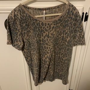 Free People cheetah print t-shirt